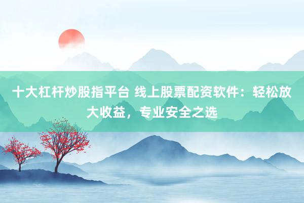 十大杠杆炒股指平台 线上股票配资软件：轻松放大收益，专业安全之选
