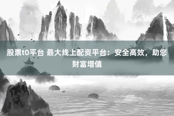 股票t0平台 最大线上配资平台：安全高效，助您财富增值