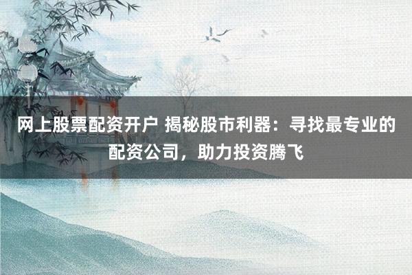 网上股票配资开户 揭秘股市利器：寻找最专业的配资公司，助力投资腾飞