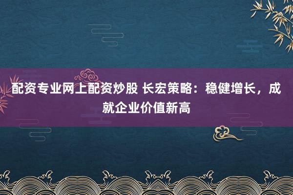 配资专业网上配资炒股 长宏策略：稳健增长，成就企业价值新高