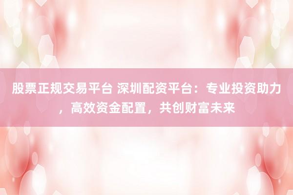 股票正规交易平台 深圳配资平台：专业投资助力，高效资金配置，共创财富未来